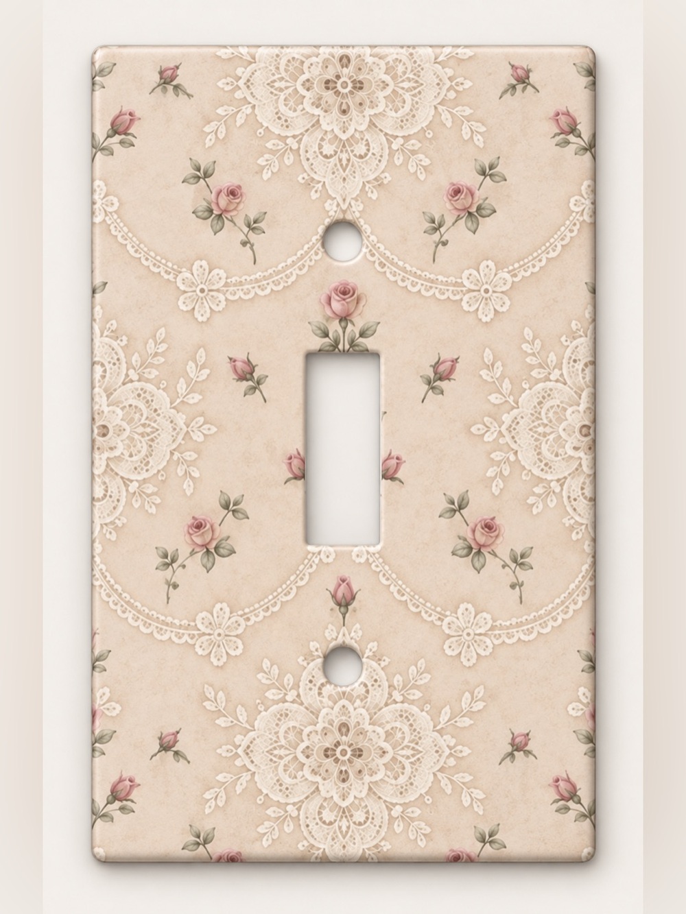 Shabby Chic Lace Rose Light Switch Cover Wall Plate Single Toggle Midway